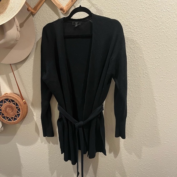 J Crew 365 Black Tie Waist Cardigan Sweater - Picture 5 of 7
